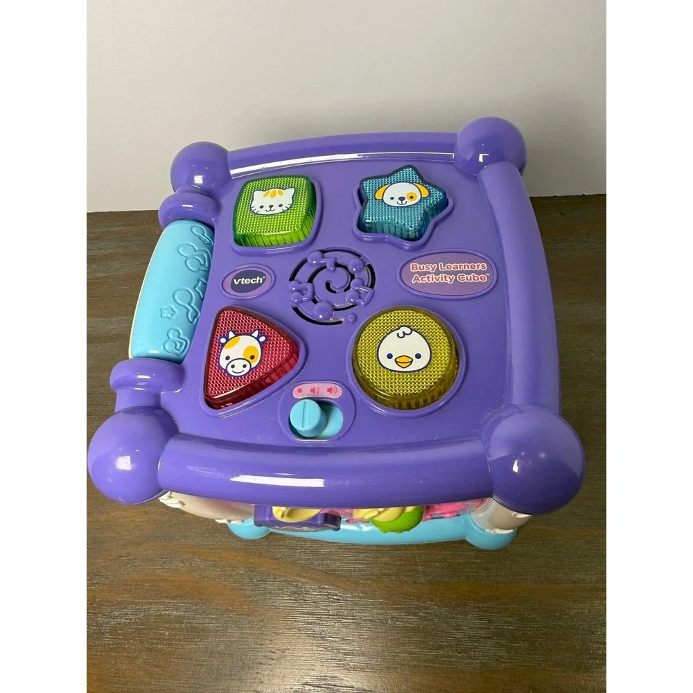 VTech Busy Learners Activity Cube Purple Musical Light-Up Toddler Toy